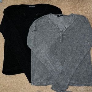 Brandy Melville Ribbed Henley Long Sleeves